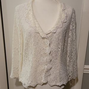 Neiman Marcus Exclusive White Lace Blouse